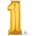 Anagram 26 in. Number 1 Helium Balloon - Gold 89548